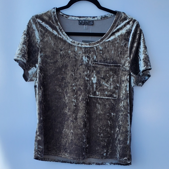 Suede Tshirt Shirt Gray - Picture 1 of 3